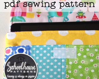 eclutch pdf sewing pattern - sleeve case clutch with pocket - Fits iPads and tablets - INSTANT DOWNLOAD