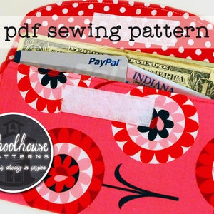 Easy wallet PDF sewing pattern in 2 sizes for your earbuds & cash. Envelope system wallet sewing pattern great for beginners image 4