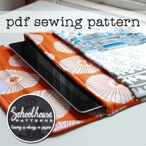 eclutch sewing pattern sleeve case clutch with pocket Fits iPads and tablets PDF INSTANT DOWNLOAD image 1