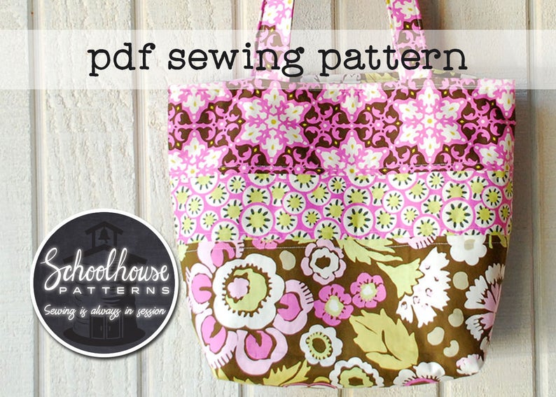 Patchwork Tote Bag PDF sewing pattern perfect for purse or diaper bag INSTANT DOWNLOAD image 4