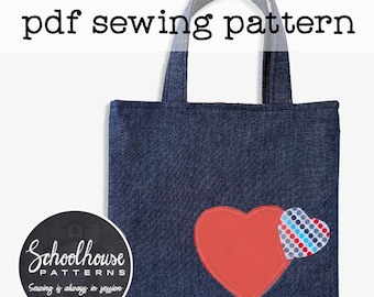 Mini Tote Bag PDF Sewing Pattern – Small Tote with Pockets – Easy DIY Bag Pattern, Digital Download, Step-by-Step Instructions