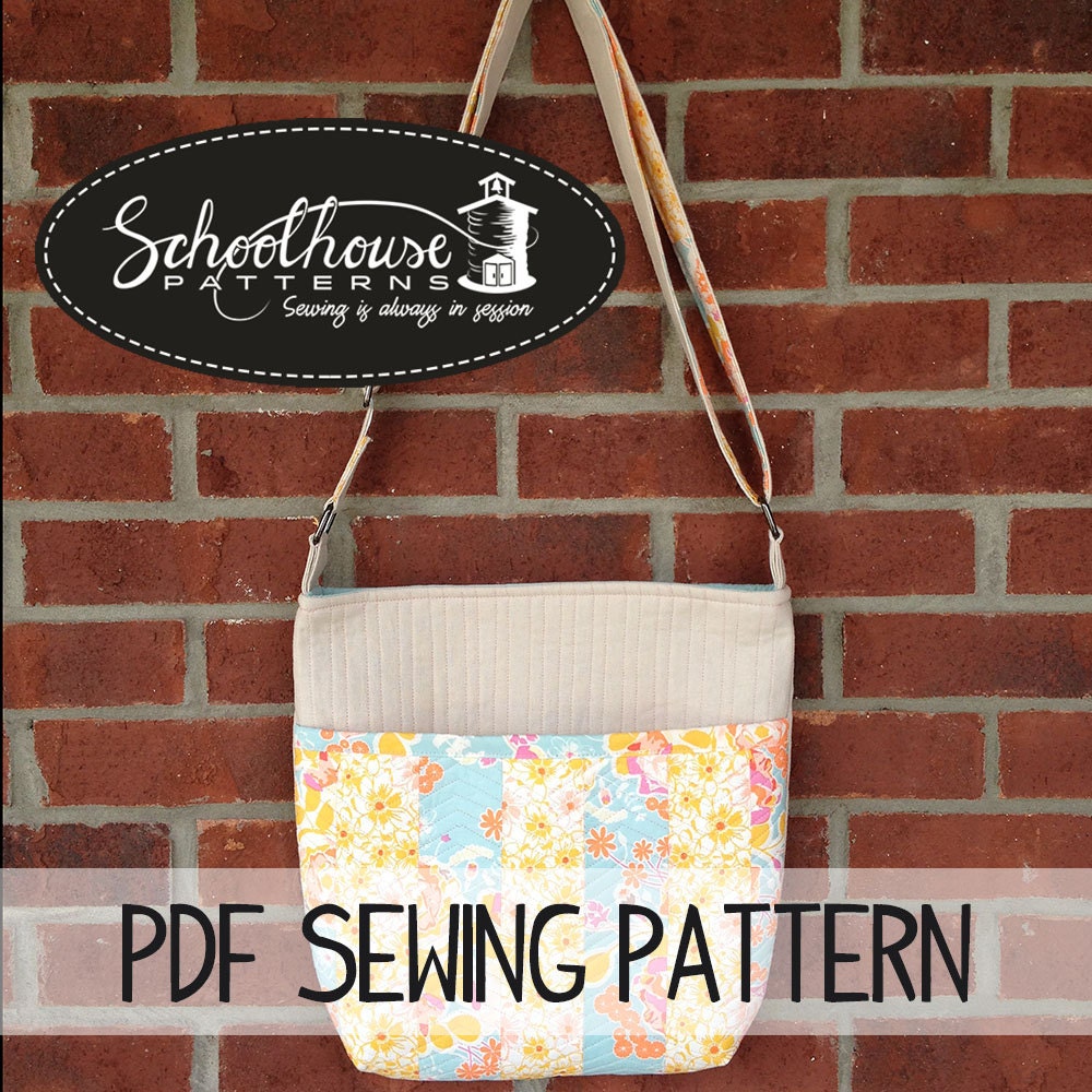 Quilted Shoulder Bag PDF sewing pattern A quilt as you go | Etsy
