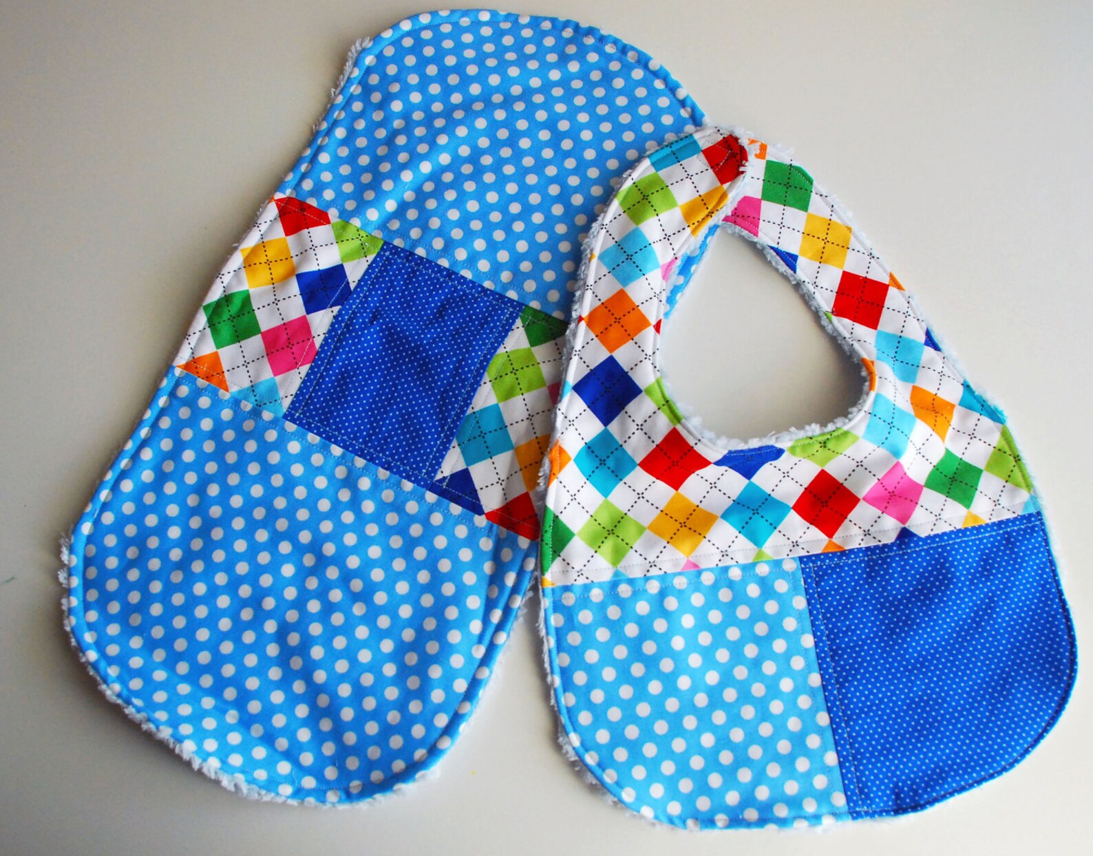 Bib and Burp Cloth Sewing Pattern Combo Patchwork PDF Etsy