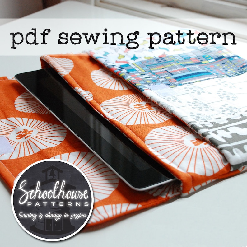 eclutch pdf sewing pattern sleeve case clutch with pocket Fits iPads and tablets INSTANT DOWNLOAD image 1