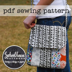 Cartamodello PDF per borsa a tracolla universitaria – Cartamodello fai da te per borsa a tracolla – Download digitale, borsa a tracolla unisex, istruzioni passo passo