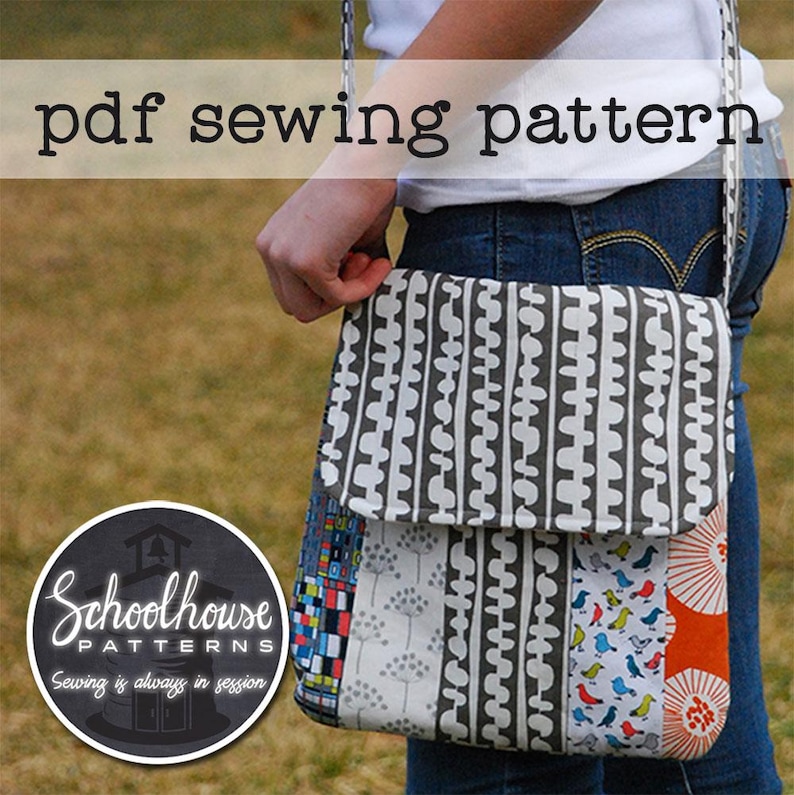 Varsity Messenger Bag PDF Sewing Pattern – Crossbody Bag DIY Pattern ...