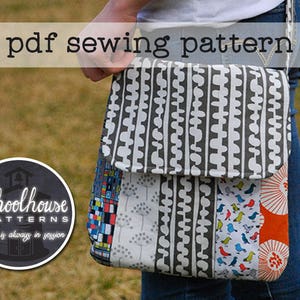 Varsity Messenger Bag PDF sewing pattern crossbody bag purse INSTANT DOWNLOAD image 1