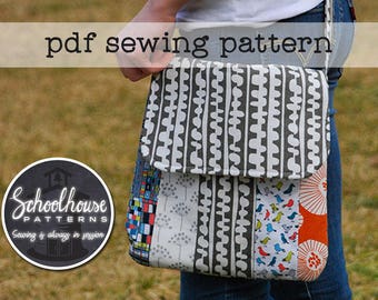 Varsity Messenger Bag PDF sewing pattern - crossbody bag purse -  INSTANT DOWNLOAD