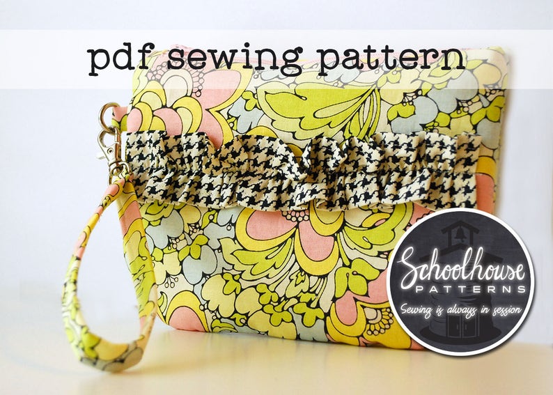 Ruffled Wristlet PDF sewing pattern use as a wallet or clutch has detachable strap INSTANT DOWNLOAD image 6