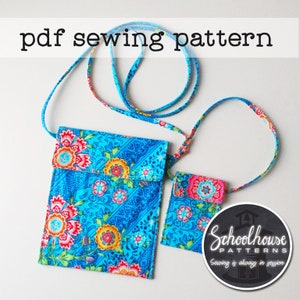 Mini messenger bag sewing pattern - matching crossbody purse for kids and their doll - PDF INSTANT DOWNLOAD