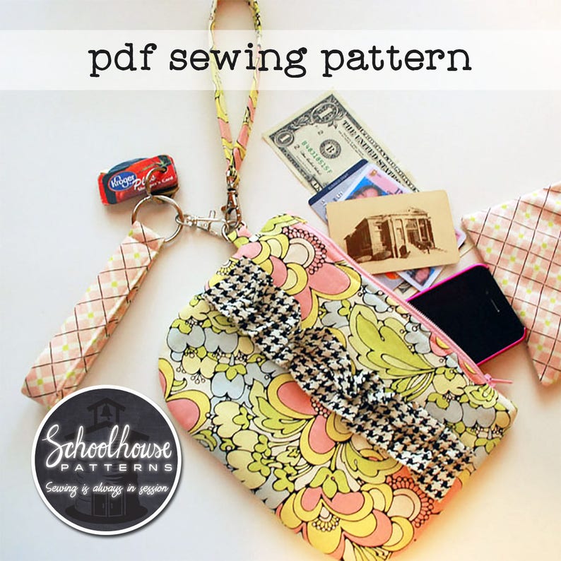 Ruffled Wristlet sewing pattern wallet clutch pouch Etsy