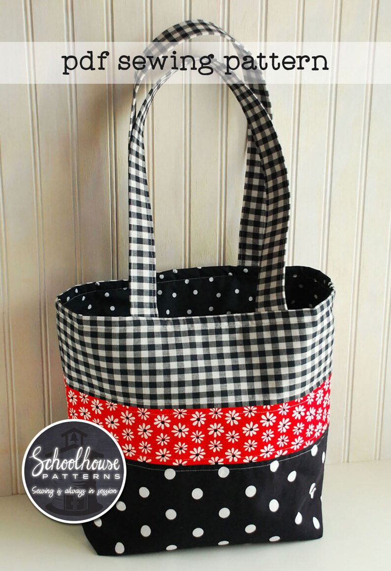 Patchwork Tote Bag PDF sewing pattern perfect for purse or diaper bag INSTANT DOWNLOAD image 5