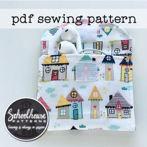 Easy wallet PDF sewing pattern in 2 sizes for your earbuds & cash. Envelope system wallet sewing pattern great for beginners image 1