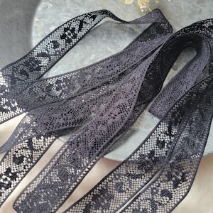 Lace Trim 2cm Black | Japanese Soft Floral Lace Ribbon for Sewing Doll Clothes Lingerie Crafts