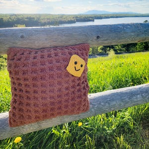 Handmade Waffle Pillow | Cozy Decorative Throw Pillow | Soft Crochet Cushion | Unique Home Decor Gift