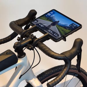 Supporto per tablet da bicicletta per bici da strada e smart trainer per ciclismo indoor - Supporto per iPad/Android - Zwift, Rouvy, MyWoosh
