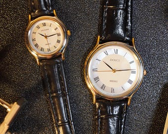 Vintage Seiko Exceline 7320 6520 Roman Numeral Dial Lady