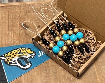 Jacksonville Jaguars Christmas Ornaments: Farmhouse NFL Team Decor, Set of 5
