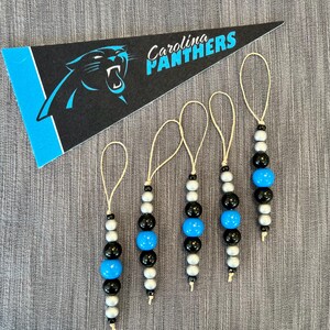 Set van 5 Carolina Panthers kerstboomversieringen-NFL teamgeest decor-boerderijstijl-voetbal cadeau versiering-panters fan cadeau