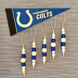 Set of 5 Indianapolis Colts Christmas Tree Ornaments-NFL Team Spirit Decor-Farmhouse Style-Football Gift Embellishment-Colts Fan Gift