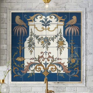 Handcrafted Azulejo Tile Mural – Italian Blue Style - Backsplash