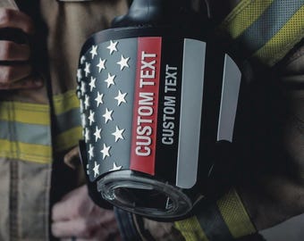 American Flag Custom Firefighter SCBA Mask Cover | Scott Av-3000HT, MSA G1 & Dräger FPS 7000 Training Lens Protector, Thin Red Line