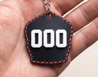 Custom Firefighter Helmet Shield Keychain | Personalized Fire Badge Key Ring | 3D Printed Gift