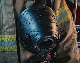 Black American Flag Firefighter Facepiece Cover | Tactical SCBA Mask Cover (Scott AV-3000HT, MSA G1)