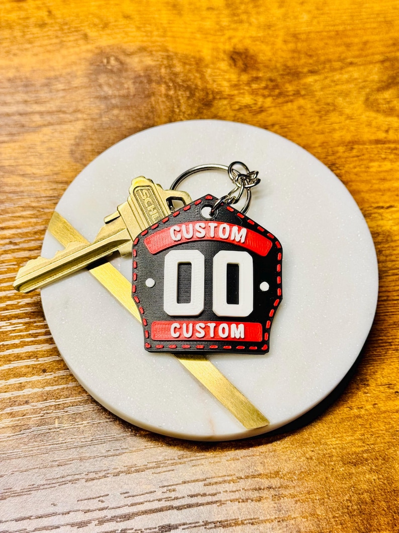 Custom Firefighter Helmet Shield Keychain: 3D Printed PLA Shield, Bag ...