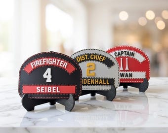 Personalized Replica Metro Style Fire Helmet Shield | Custom Firefighter Helmet Shield | Modern Helmet Front Replica | Firefighter Gift