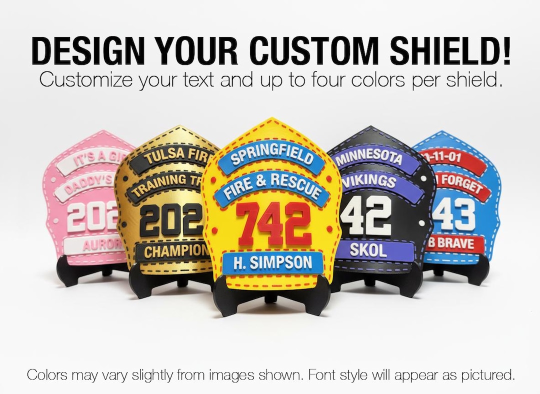 Customizable Shield Customizable Firefighter Helmet Shield Replica: Personalized 3D Printed ...