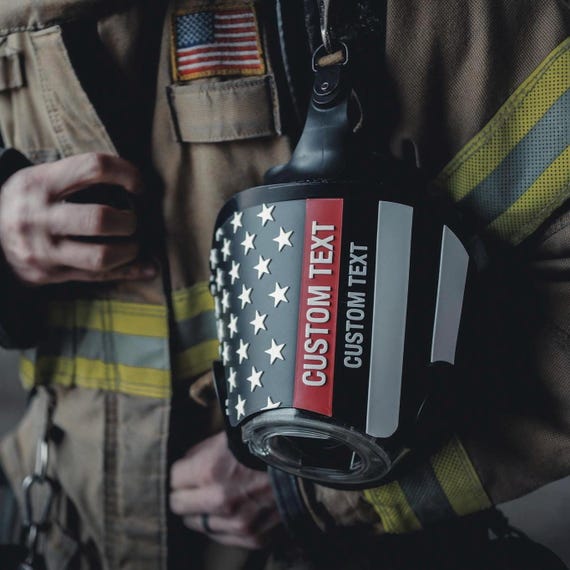 American Flag Custom Firefighter SCBA Mask Cover | Scott Av-3000HT, MSA G1 & Dräger FPS 7000 Training Lens Protector, Thin Red Line