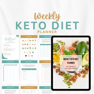 Keto Diet Weekly Planner Printable | Keto Meal Planner & Food Tracker | Ketogenic Diet Plan for Weight Loss | Keto Eating Plan