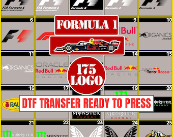 Mclaren Formula 1 Red Bull 2026 Logo DTF Transfers Ready To Press for Shirt F1 Racing Logo Sponsor Partners Oracle F1 Racing Decal DTF