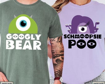 Comfort Colors® Googly Bear and Schmoopsie Poo Couple Shirt Monsters Inc Couple Shirts Disney Anniversary Tshirt Disneyworld Couple T-Shirt