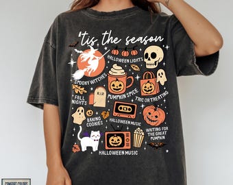 Tis The Season Halloween Shirt, Pumpkin Spice Tee, Spooky Witch Shirt, Retro Halloween Tshirt, Comfort Colors Halloween, Fall Season Tee