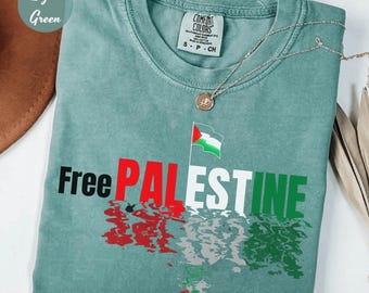 Free Palestine Comfort Colors T-Shirt: Gaza Solidarity, Human Rights Activism
