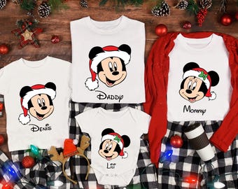 Custom Mickey and Minnie Mouse Ears Family Shirts Personalized Family Disney Shirts Disney Trip Tees
