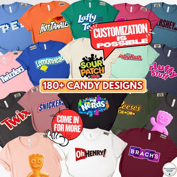 Candy Group Halloween Matching Family Colorful Custom Chocolate Bar Halloween Shirt Candy Custom Costumes Halloween Candy Group Chocolate