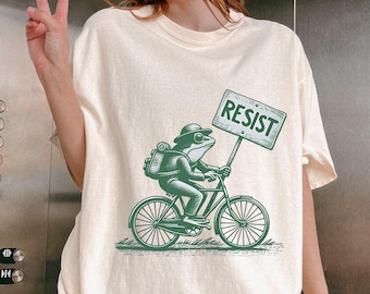 Comfort Colors® Resist Frog Shirt Portland Frog Resist Protest Shirt Resistance Tee I Stand With Frog Shirt Political Shirt