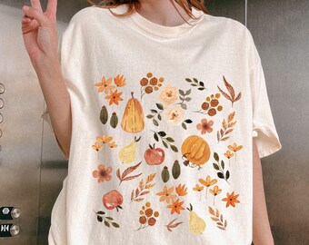 Pumpkin Comfort Colors Shirt: Cottagecore Vegan Fall Tee
