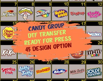 Vintage Candy Bar Halloween Costume DTF Transfers Ready To Press for Tee Shirt Candy Group Halloween Shirt