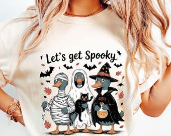 Spooky Goose Halloween Comfort Colors Shirt: Funny Costume Tee