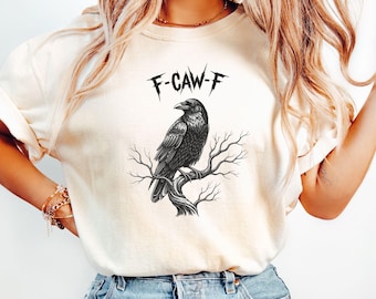 Funny Crow T-Shirt: Moonlit Raven Design, Autumn Style