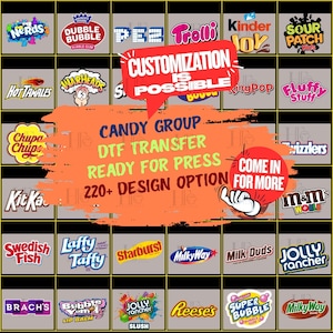 Vintage Candy Bar Halloween Costume DTF Transfers Ready To Press for Tee Shirt Candy Group Halloween Shirt