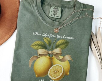 Comfort Colors Lemon Graphic Shirt: Vintage Pastel Fruit Tee
