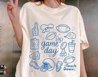 Comfort Colors Game Day Football Shirt: Women's Graphic Tee
