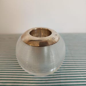 Butée d&#39;allumette nervurée en argent et en verre datée de 2002 Fabriquée à Londres, Angleterre