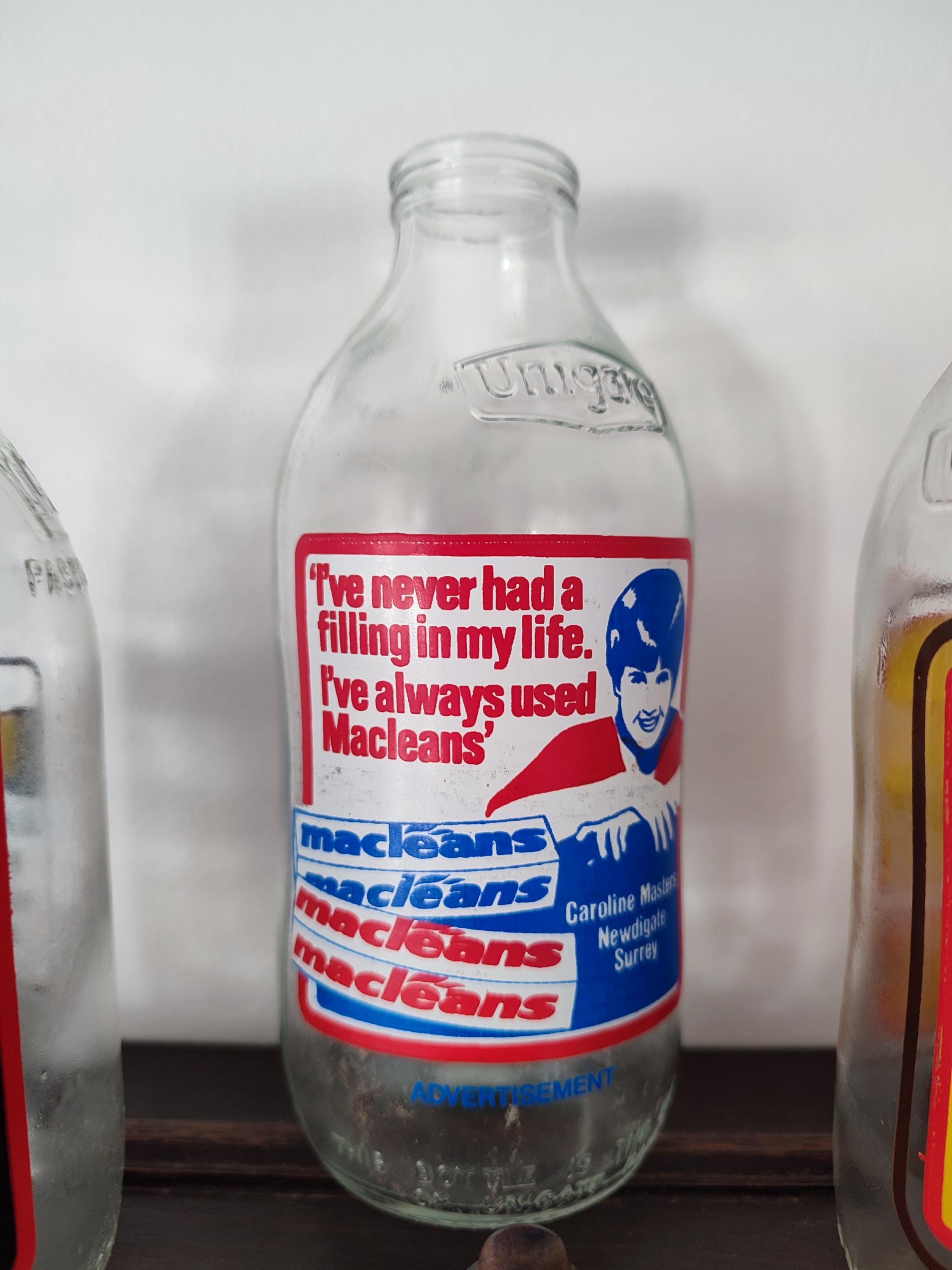 ヴィンテージ ユニゲート コレクター向け広告ミルクボトル 1980 年代