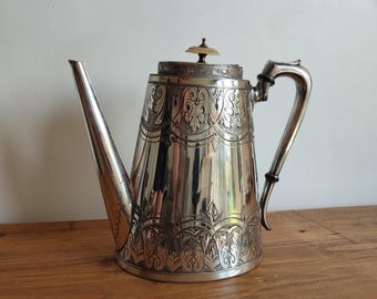 Ornate Antique Victorian Patterned Silver Plated Teapot